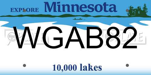 WGAB82 Minnesota License Plate