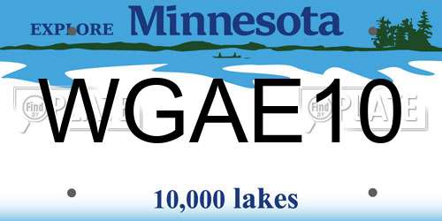 WGAE10 Minnesota License Plate