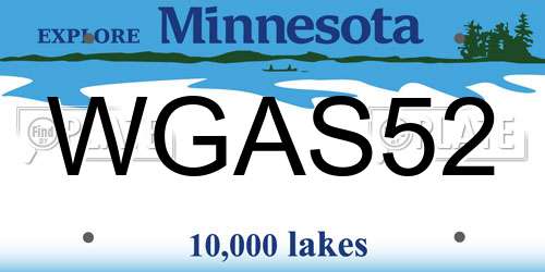 WGAS52 Minnesota License Plate