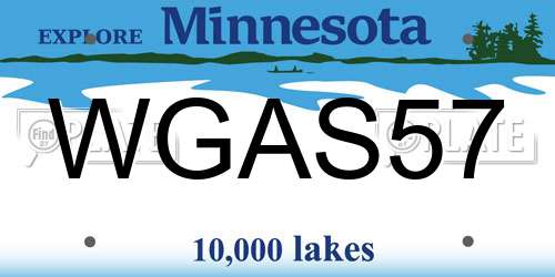 WGAS57 Minnesota License Plate