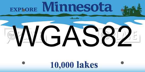 WGAS82 Minnesota License Plate