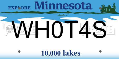 WH0T4S Minnesota License Plate