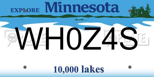 WH0Z4S Minnesota License Plate