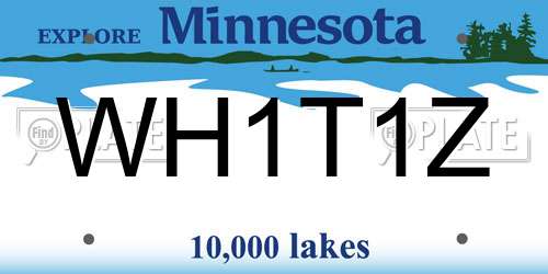 WH1T1Z Minnesota License Plate