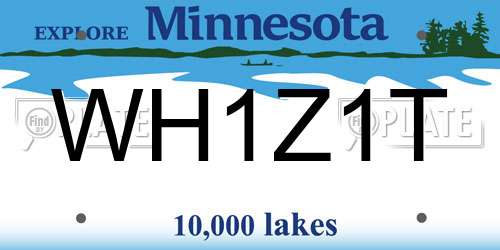 WH1Z1T Minnesota License Plate