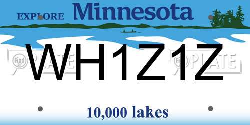 WH1Z1Z Minnesota License Plate