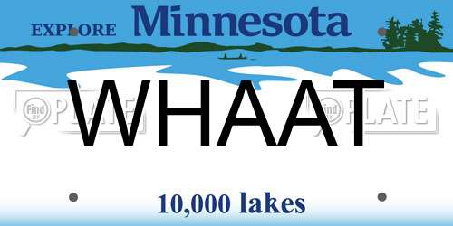 WHAAT Minnesota License Plate
