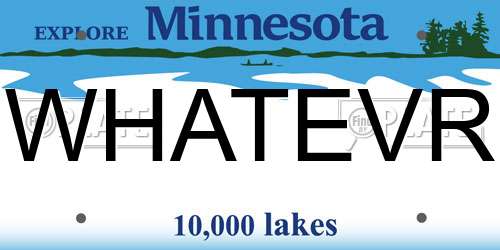 WHATEVR Minnesota License Plate