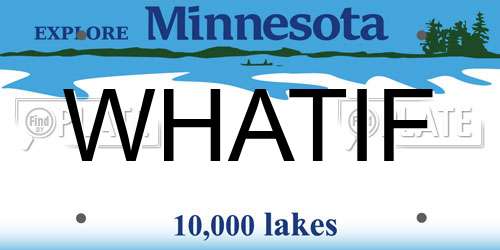 WHATIF Minnesota License Plate