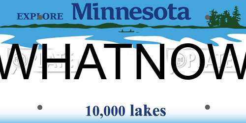 WHATNOW Minnesota License Plate