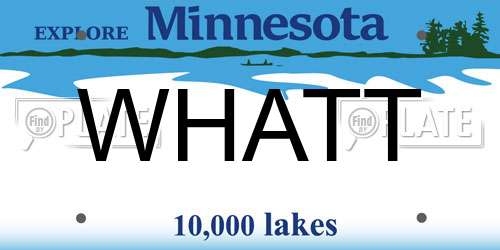 WHATT Minnesota License Plate