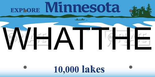 WHATTHE Minnesota License Plate