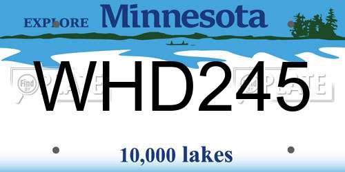 WHD245 Minnesota License Plate