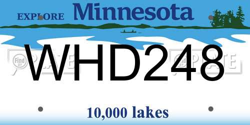 WHD248 Minnesota License Plate