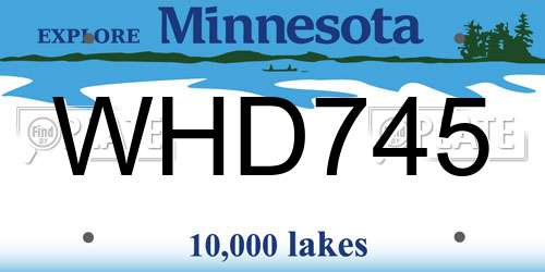 WHD745 Minnesota License Plate