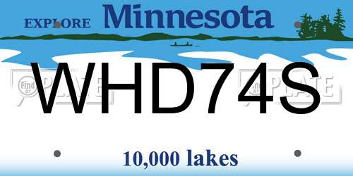 WHD74S Minnesota License Plate