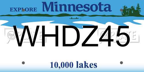 WHDZ45 Minnesota License Plate