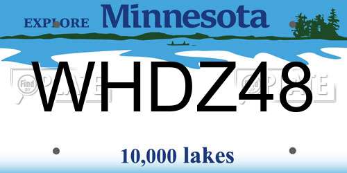 WHDZ48 Minnesota License Plate