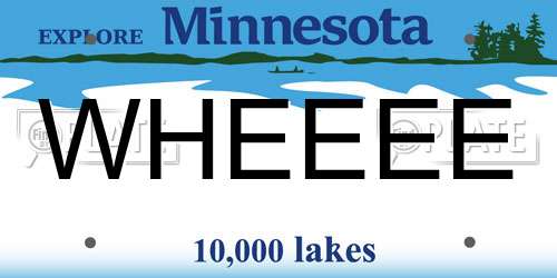WHEEEE Minnesota License Plate
