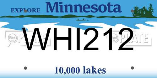 WHI212 Minnesota License Plate