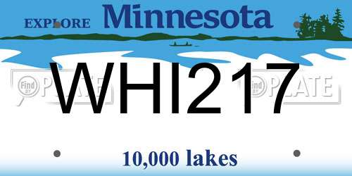 WHI217 Minnesota License Plate