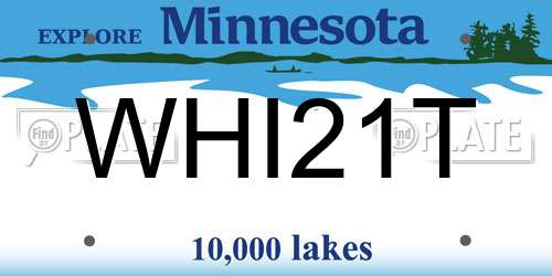 WHI21T Minnesota License Plate
