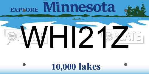 WHI21Z Minnesota License Plate
