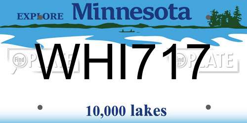 WHI717 Minnesota License Plate