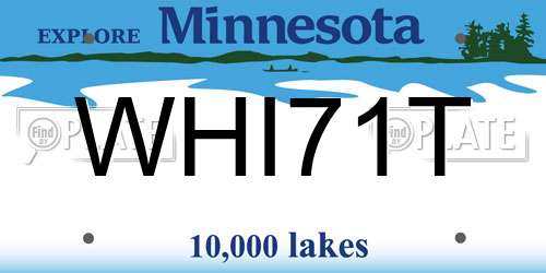 WHI71T Minnesota License Plate