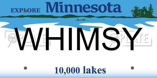 WHIMSY Minnesota License Plate