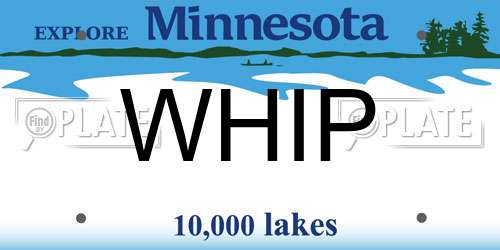 WHIP Minnesota License Plate