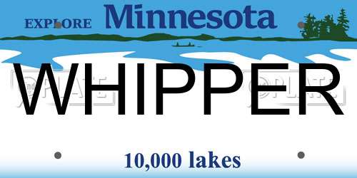 WHIPPER Minnesota License Plate