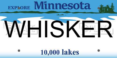 WHISKER Minnesota License Plate