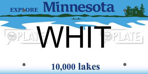 WHIT Minnesota License Plate