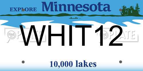WHIT12 Minnesota License Plate