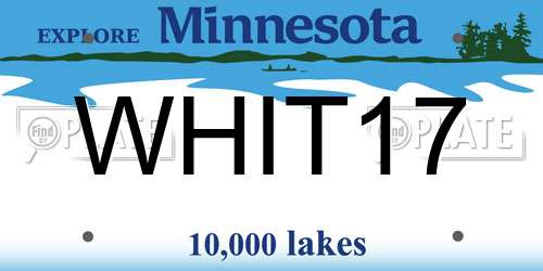 WHIT17 Minnesota License Plate