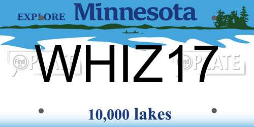 WHIZ17 Minnesota License Plate