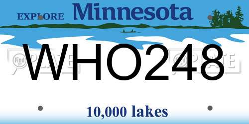 WHO248 Minnesota License Plate