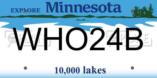 WHO24B Minnesota License Plate