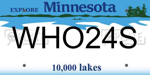 WHO24S Minnesota License Plate