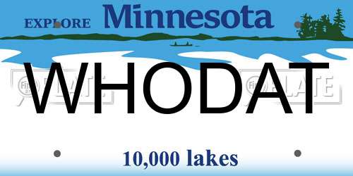WHODAT Minnesota License Plate