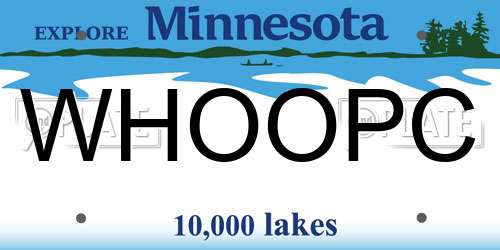 WHOOPC Minnesota License Plate