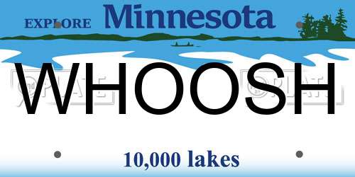 WHOOSH Minnesota License Plate
