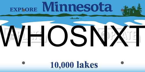 WHOSNXT Minnesota License Plate