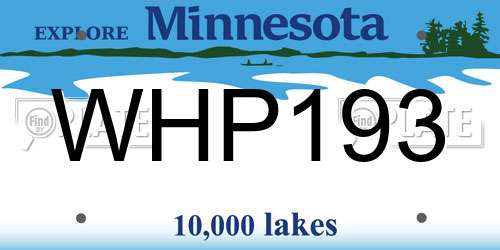 WHP193 Minnesota License Plate