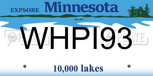 WHPI93 Minnesota License Plate