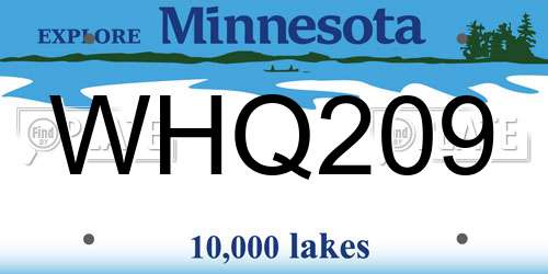 WHQ209 Minnesota License Plate