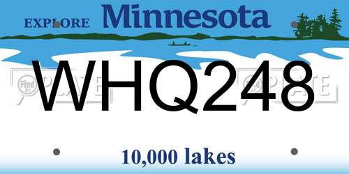 WHQ248 Minnesota License Plate