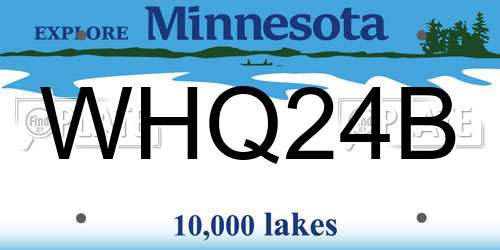 WHQ24B Minnesota License Plate