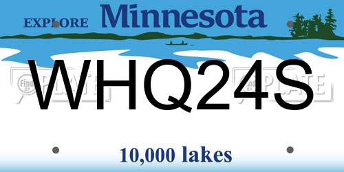 WHQ24S Minnesota License Plate